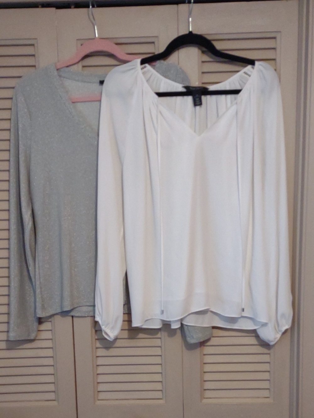 WHBM BUNDLE @ Two Blouse/ L-S V-Neck Top@size L+Size 10